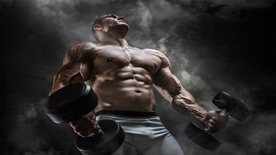 Post cycle Therapy: Men pumping up muscle