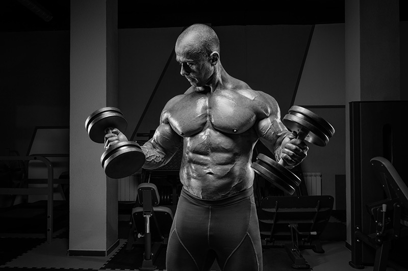 Man on steroids- at the gym